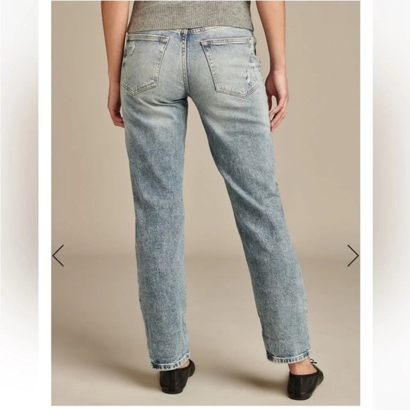 Lucky Brand Mid Rise Boy Jean Relaxed Straight Leg Denim Distressed Size 6/28 - Picture 9 of 9